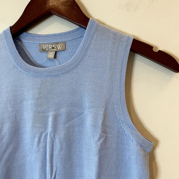 J.Crew Belted Sweater Shell Merino Wool Top Fine Rib Date Office CG796 XXS FLAW - Picture 2 of 13